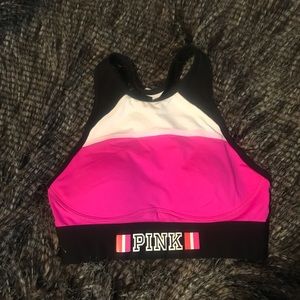 Pink sports bra